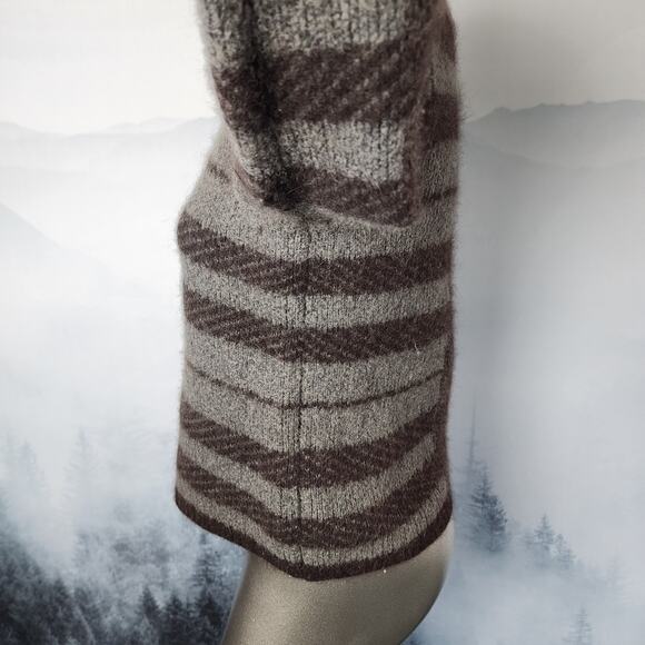 Ann Taylor Rabbit Hair Alpaca Wool Striped Crew Neck Sweater | Women's Medium - Picture 6 of 13